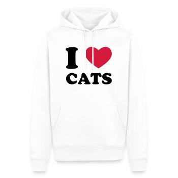 I Love Cats - Männer Premium Bio Hoodie - Weiß - Vorne - Nico (187cm)