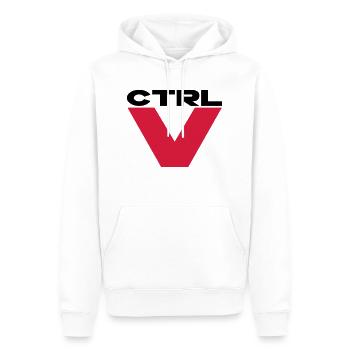 ctrl v - Sweat à capuche Premium bio Homme - blanc - Devant - Nico (187cm)