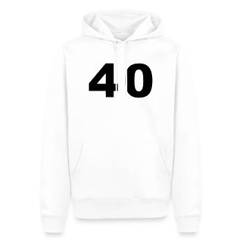 Number - 40 - Forty - Männer Premium Bio Hoodie - Weiß - Vorne - Nico (187cm)