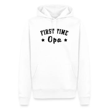 FIRST TIME Opa Motiv - Männer Premium Bio Hoodie - Weiß - Vorne - Nico (187cm)