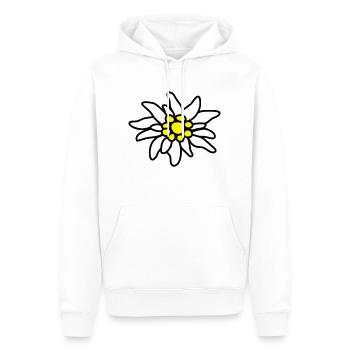 Edelweiß (c) - Männer Premium Bio Hoodie - Weiß - Vorne - Nico (187cm)