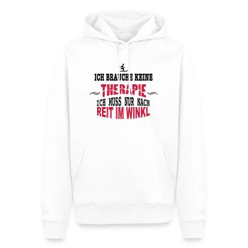 THERAPIE Reit im Winkl - Männer Premium Bio Hoodie - Weiß - Vorne - Nico (187cm)