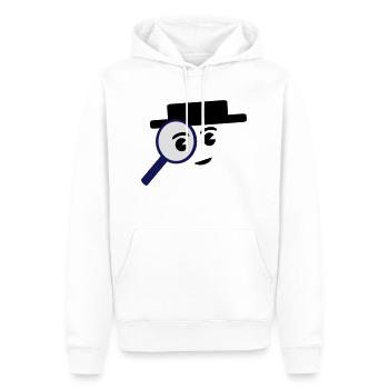 investigate - Männer Premium Bio Hoodie - Weiß - Vorne - Nico (187cm)