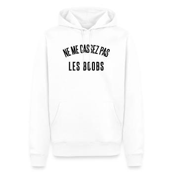 ne me cassez pas les boob - Sweat à capuche Premium bio Homme - blanc - Devant - Nico (187cm)