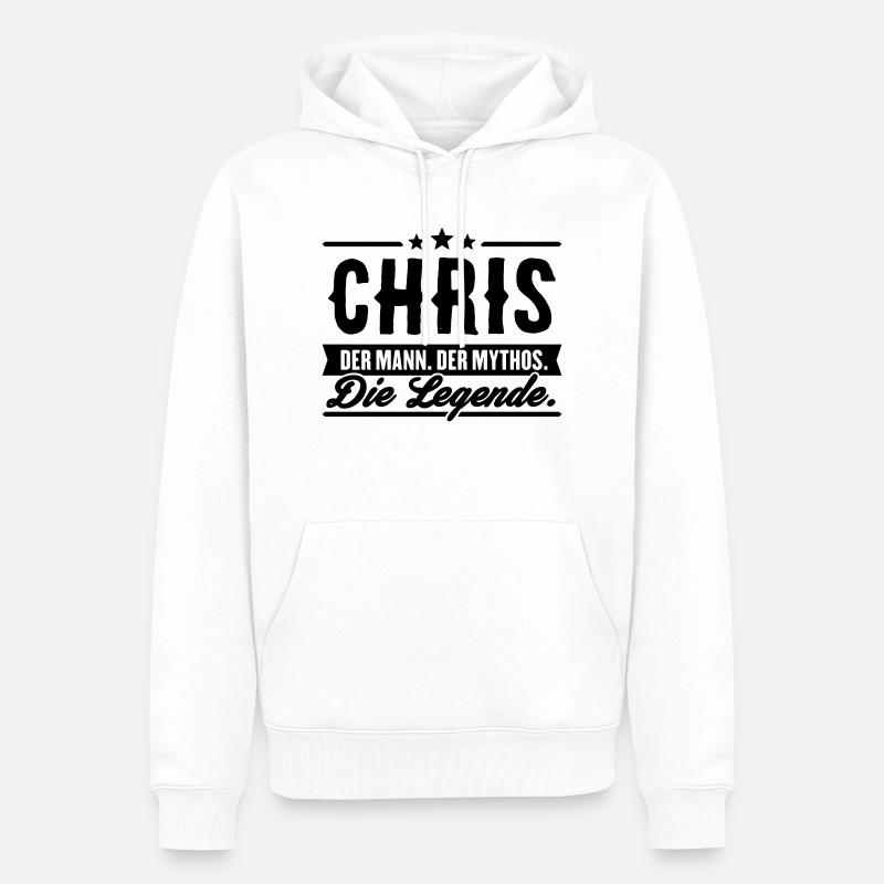 Mann Mythos Legende Chris - Männer Premium Bio Hoodie - Weiß