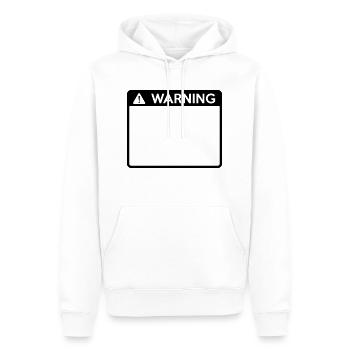 Warning Sign (1 colour) - Men’s Premium Organic Hoodie - white - Front - Nico (187cm)