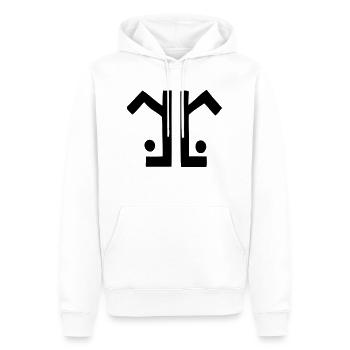logo gerade klein - Männer Premium Bio Hoodie - Weiß - Vorne - Nico (187cm)