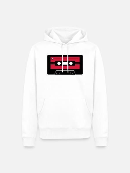 Kassette_farbe - Männer Premium Bio Hoodie - Weiß