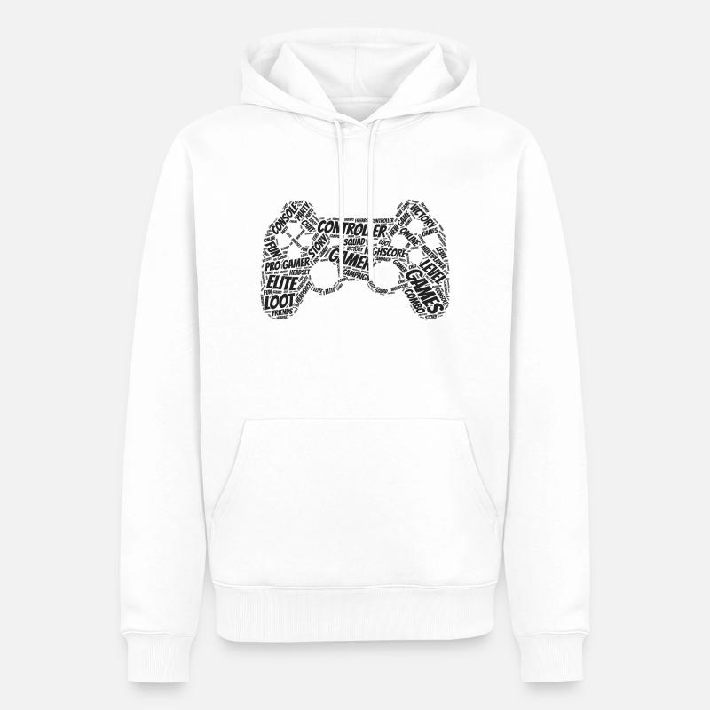 game controller wordart - Männer Premium Bio Hoodie - Weiß