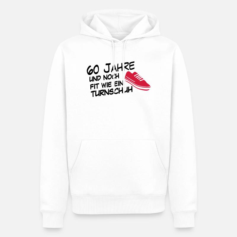 60turnschuh - Sweat à capuche Premium bio Homme - blanc