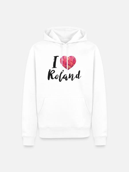 I love Roland Schlager - Männer Premium Bio Hoodie - Weiß