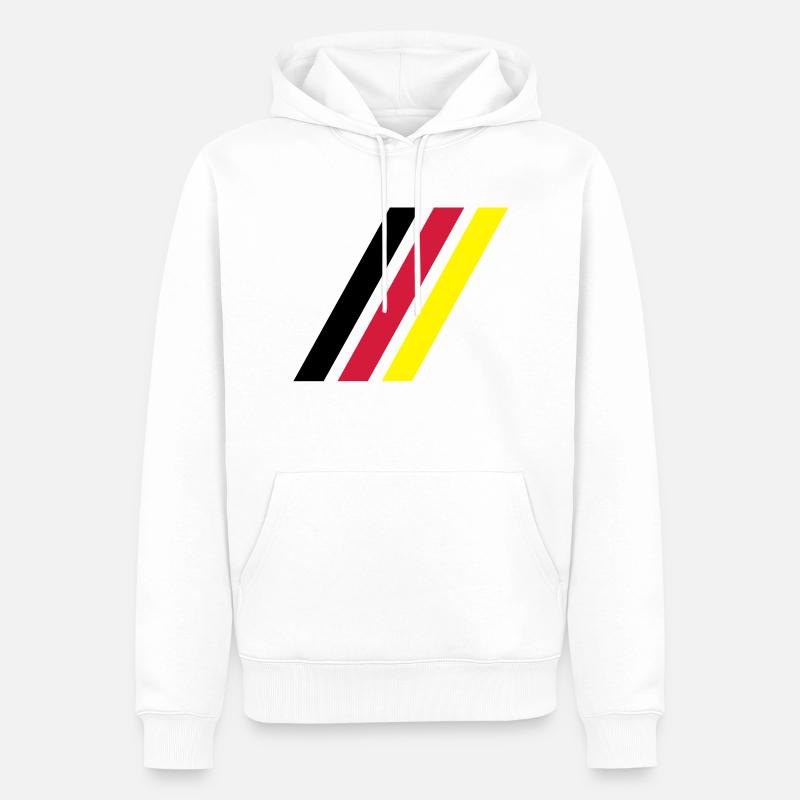 Drapeau de bande allemand - Sweat à capuche Premium bio Homme - blanc