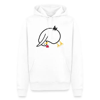 Yoga-Huhn "Hund" - Männer Premium Bio Hoodie - Weiß - Vorne - Nico (187cm)