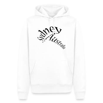 Sydney - Australia - Männer Premium Bio Hoodie - Weiß - Vorne - Nico (187cm)