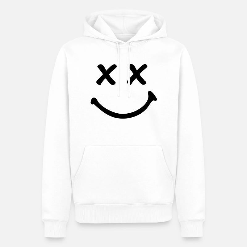 Smiley - Männer Premium Bio Hoodie - Weiß