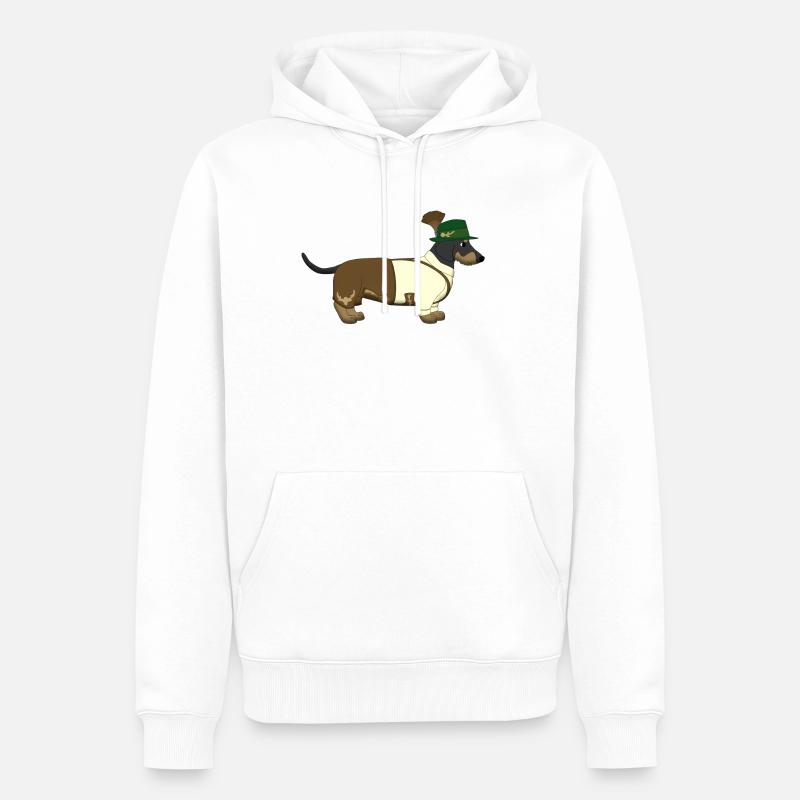 Der bayerische Dackel weißes Hemd - Männer Premium Bio Hoodie - Weiß
