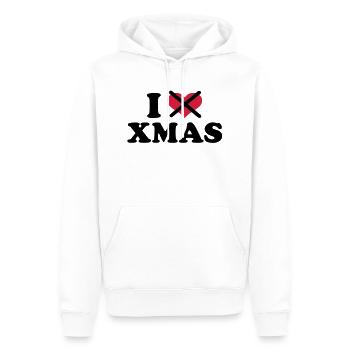 I hate xmas christmas - Sweat à capuche Premium bio Homme - blanc - Devant - Nico (187cm)