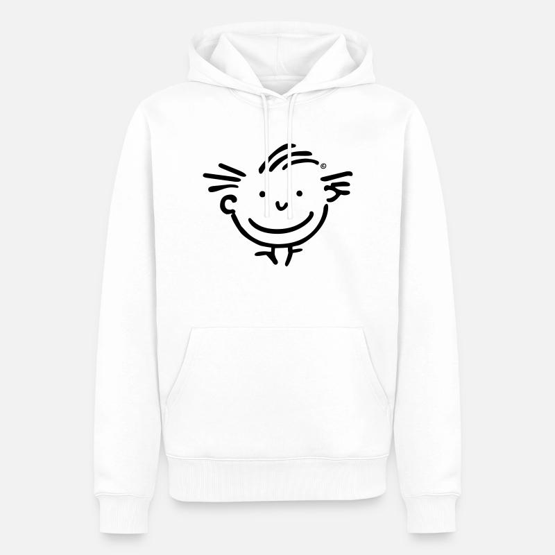 Kopf Junge - Männer Premium Bio Hoodie - Weiß