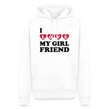 I love you my girlfriend Valentinstag Freundin - Männer Premium Bio Hoodie - Weiß - Vorne - Nico (187cm)
