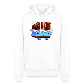 Chocolator.png - Sweat à capuche Premium bio Homme - blanc - Devant - Nico (187cm)