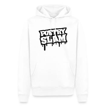 poetry_slam_gg1 - Sweat à capuche Premium bio Homme - blanc - Devant - Nico (187cm)