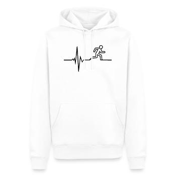 marathon - Herre Premium økologisk hoodie - hvid - Foran - Nico (187cm)