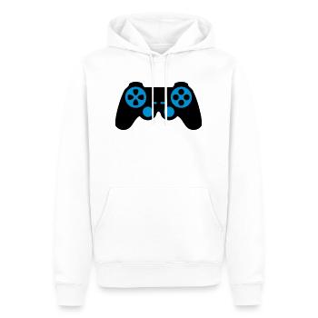 Controller - Männer Premium Bio Hoodie - Weiß - Vorne - Nico (187cm)