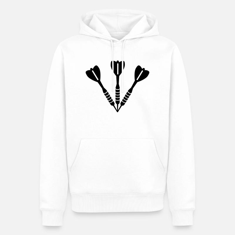 Darts - Sweat à capuche Premium bio Homme - blanc