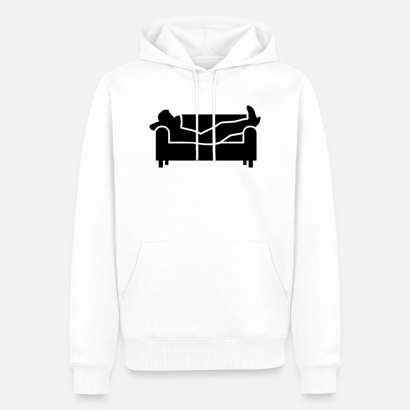 Couch - Männer Premium Bio Hoodie - Weiß