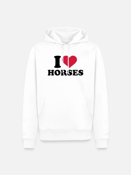 I love horses - Men’s Premium Organic Hoodie - white