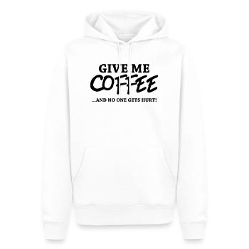 Give me Coffee! …and no one gets hurt! - Sweat à capuche Premium bio Homme - blanc - Devant - Nico (187cm)