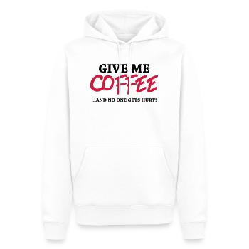Give me Coffee! …and no one gets hurt! - Sweat à capuche Premium bio Homme - blanc - Devant - Nico (187cm)