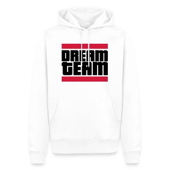 dream team - Men’s Premium Organic Hoodie - white - Front - Nico (187cm)