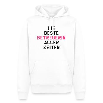 Betreuer Betreuerin Gruppenleiter Kind Gastgeber - Männer Premium Bio Hoodie - Weiß - Vorne - Nico (187cm)