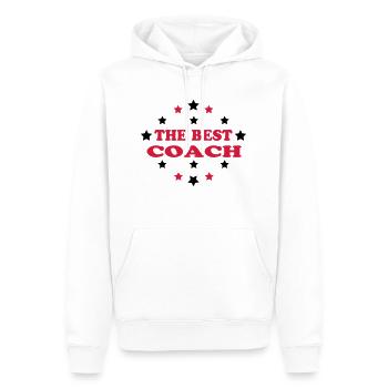 The best coach - Sweat à capuche Premium bio Homme - blanc - Devant - Nico (187cm)