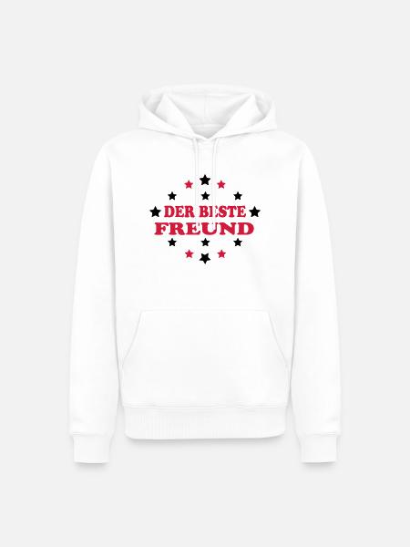 Der beste freund - Männer Premium Bio Hoodie - Weiß