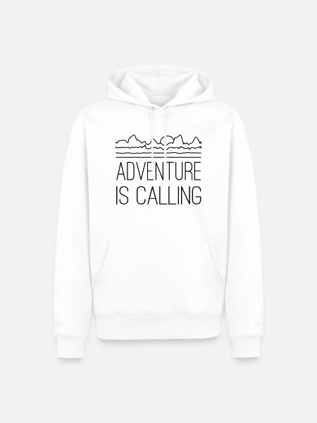 Adventure is calling - Men’s Premium Organic Hoodie - white