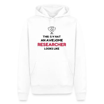 Forscher / Forschung / Arbeit / Job - Männer Premium Bio Hoodie - Weiß - Vorne - Nico (187cm)