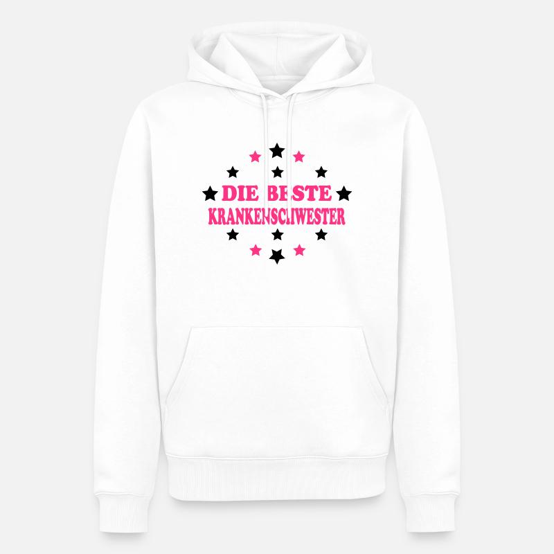 Doktor / Arzt / KRANKENSCHWESTER / physio / - Sweat à capuche Premium bio Homme - blanc