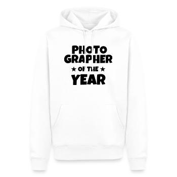 Fotograf / Fotografie / Bild / Video - Männer Premium Bio Hoodie - Weiß - Vorne - Nico (187cm)