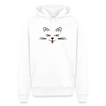 Funny cat - Sweat à capuche Premium bio Homme - blanc - Devant - Nico (187cm)