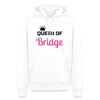 bridge / bridgeur / bridgeuse / cartes - Sweat à capuche Premium bio Homme - blanc - Devant - Nico (187cm)
