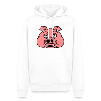 kopf gesicht groß dick fett schwein eber ferkel co - Männer Premium Bio Hoodie - Weiß - Vorne - Nico (187cm)