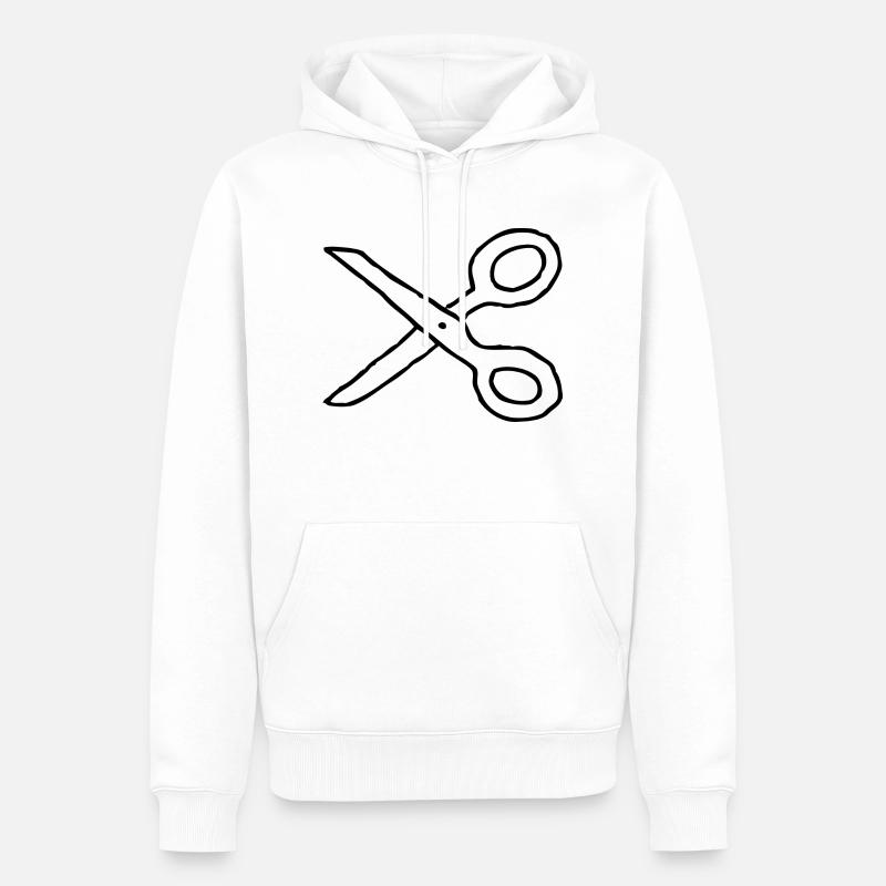 Ciseaux - Sweat à capuche Premium bio Homme - blanc