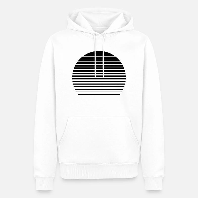 Cercle de lignes - Sweat à capuche Premium bio Homme - blanc