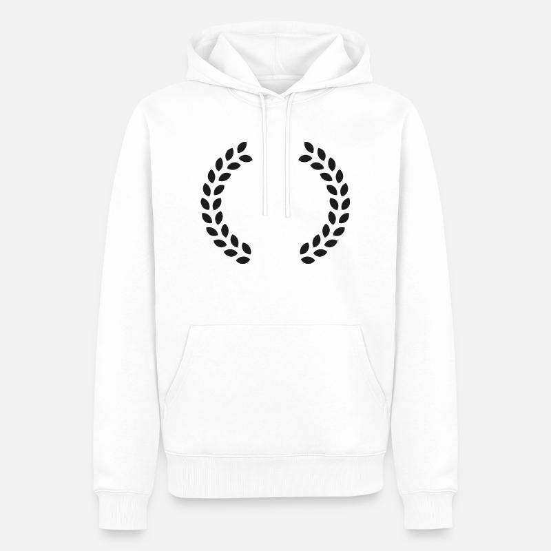 Krans Krone Schwarz Selbstgestaltung - Männer Premium Bio Hoodie - Weiß