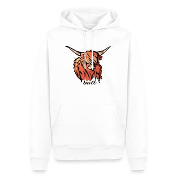 bull - Männer Premium Bio Hoodie - Weiß - Vorne - Nico (187cm)