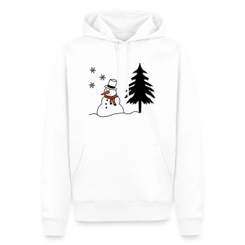 bonhomme de neige - Sweat à capuche Premium bio Homme - blanc - Devant - Nico (187cm)