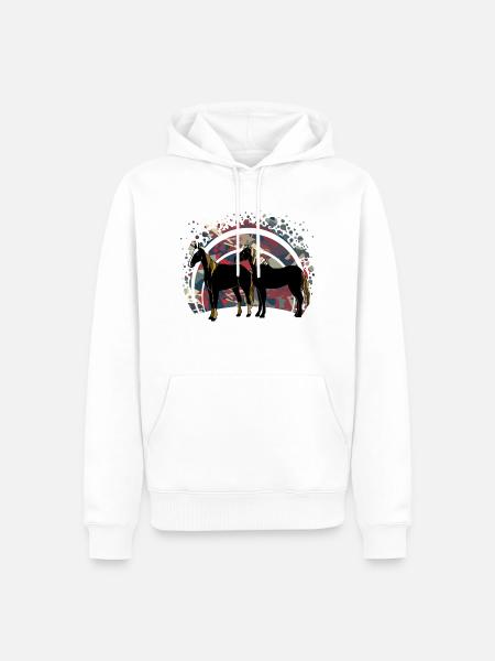 Die Pferde - Männer Premium Bio Hoodie - Weiß