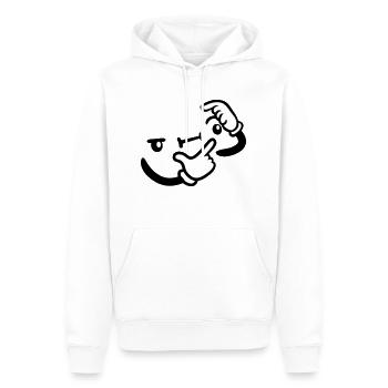 Hand Geste Grübeln - Männer Premium Bio Hoodie - Weiß - Vorne - Nico (187cm)